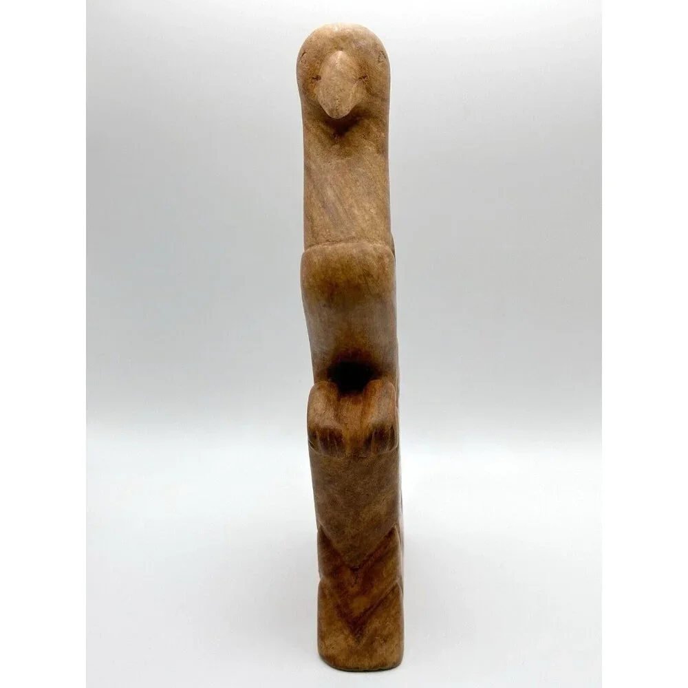 Hand Carved Wooden Bird‎ Eagle Statue Figure 8.25”